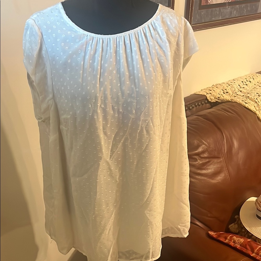 White Ruffled Relaxed Blouse